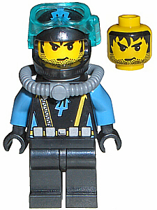 Lego, Minifigure, Aquazone, Aquanauts, Aquaraider Diver 8, AQU022