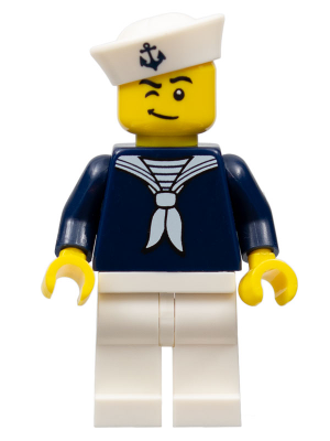Lego, Minifigure, Sailor, Dark Blue Shirt and Anchor on Cap, COL307