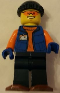 Lego, Minifigure, City, Arctic Research Assistant with Snowshoes, Dark Blue Legs and Knit Cap, cty0553