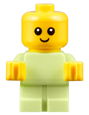 Lego, Minifigure, City, Town, Baby - Yellowish Green Body with Yellow Hands, CTY0918