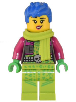 Lego, Minifigure, City, Town, Raze - Lime Scarf, Blue Messy Hair, CTY1506