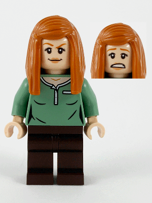 Lego, Minifigure, Harry Potter, Ginny Weasley - Sand Green Polo Shirt, HP219