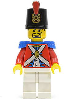 Lego, Minifigure, Pirates, Imperial Soldier II - Shako Hat Printed, Black Goatee, PI092