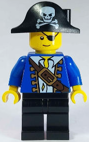 Lego, Minifigure, Pirates, Pirates II, Pirate Blue Jacket, PI102