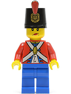Lego, Minifigure, Pirates, Pirates II, Imperial Soldier II- Shako Hat Printed, PI136