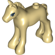 Lego, Minifigure, Horse, Friends Style, Baby Foal with Dark Orange Eyes and Black Double Eyelashes Pattern, 11241pb02