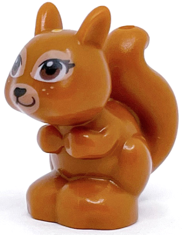 Lego, Minifigure, Animal, Squirrel, Mini Doll Style with Black, Reddish Brown and White Eyes and Black Eyelashes, 11568pb04