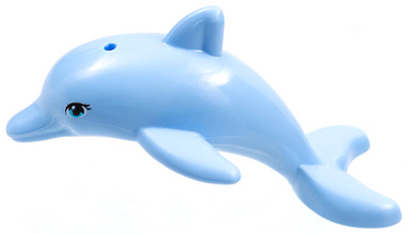 Lego, Minifigure, Animal, Dolphin, Friends Style, Jumping with Bottom Axle Holder with Medium Azure Eyes with Double Eyelashes Pattern, ANIMALDOLPHIN02