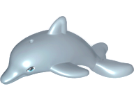Lego, Minifigure, Animal, Dolphin, Friends Style, Jumping with Bottom Axle Holder with Medium Azure Eyes Pattern, ANIMALDOLPHIN01