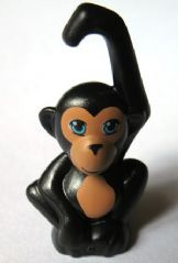 Lego, Minifigure, Animal, Ape, Mini Doll Style, Baby with Medium Azure Eyes, Black Nose, Nougat Face and Stomach Pattern, 14736PB02