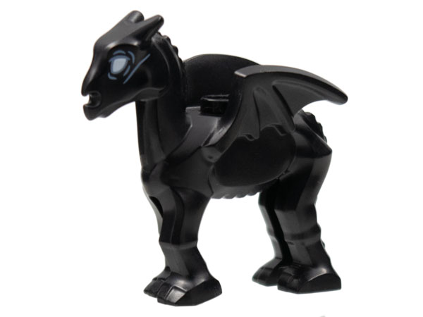 Lego, Minifigure, Horse, Skeletal Baby with White Eyes and Sand Blue Facial Lines Pattern (HP Thestral), 1935pb01