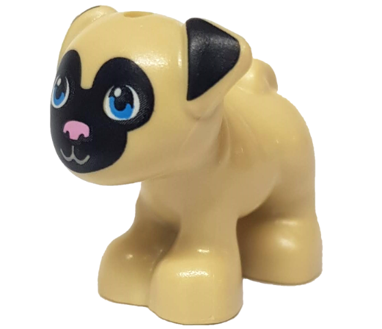 Lego, Minifigure, Animal, Skunk with White Pupils and Markings Pattern, 24066pb01 (Copy)
