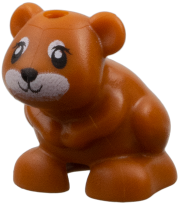 Lego, Minifigure, Animal, Hamster / Mouse, Mini Doll Style with Black Eyes, Nose and Mouth and White Muzzle Pattern (Friends Heidi / Rumble / Disney Gus Gus), 24183pb01