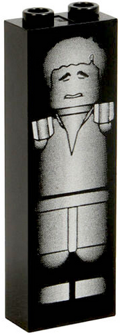 Lego, Minifigure, Star Wars, Brick 1 x 2 x 5 with Han Solo in Carbonite Pattern, SW0984