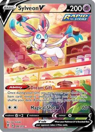 2021 Sylveon V Evolving Skies, 184 PSA 8