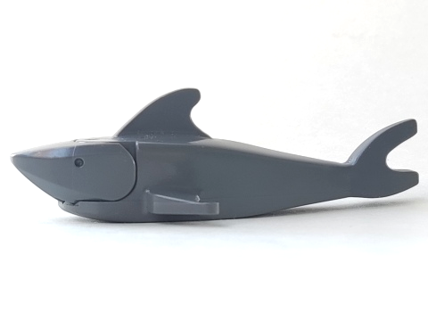 Lego, Minifigure, Animal, Shark with Pointed Nose and Debossed Eyes, Dark Bluish Gray, 2547c01
