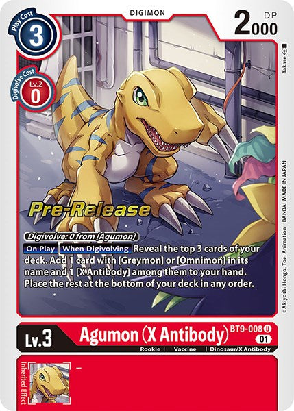 Agumon (X Antibody) [BT9-008] [X Record Pre-Release Promos]