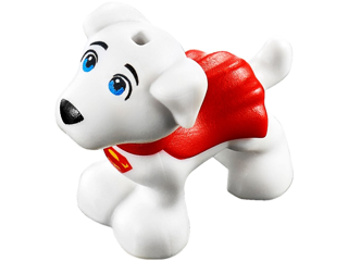 Lego, Minifigure, DC Super Hero Girls, Dog, Small Super Hero with Blue Eyes, Red Cape and Superman 'S' Logo Pattern (Krypto), 28325pb01