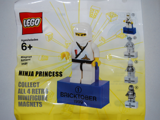 Lego, Set, Sealed, Magnet, Magnet Set, Minifigure Retro Ninja Princess - with 2 x 4 Brick Base (Bricktober Week 1) polybag, 2856223