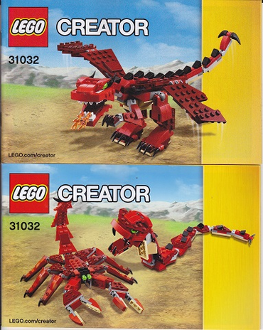 Lego, Set, Sealed, Creator, 3 in 1, Red Creatures, 31032 KCC