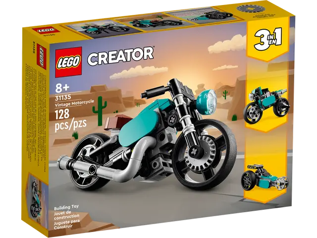 Lego, Set, Sealed, Creator, 3 in 1, Vintage Motorcycle, 31135