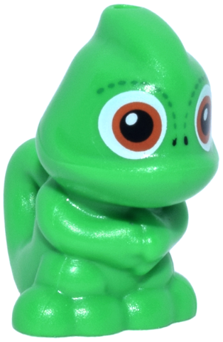Lego, Minifigure, Chameleon, Friends Style, Upright with Hole on Top and Hole on Tail with Dark Orange Eyes Pattern (Disney Pascal), 36106pb02