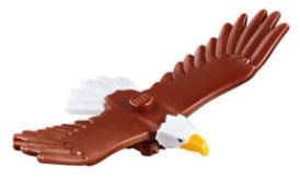 Lego, Minifigure, Animal, Eagle with Yellow Beak, White Head and Tail Feathers Pattern, ANIMALEAGLE