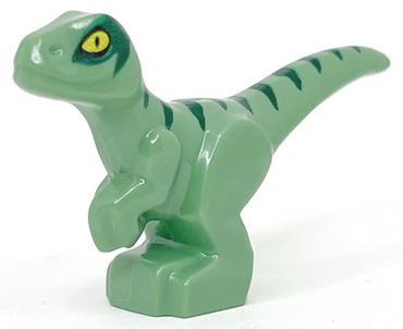 Lego, Minifigure, Dinosaur Baby Standing with Dark Green Stripes and Yellow Eyes Pattern (Jurassic World Delta), 37829pb07