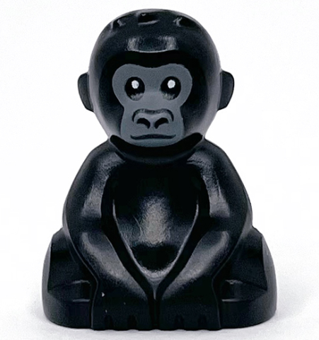 Lego, Minifigure, Animal, Gorilla, Baby with Dark Bluish Gray Face Pattern, ANIMALGORILLA01