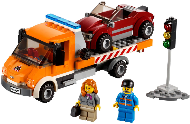 Lego, Set, Opened, City, Wrecked, Flatbed Truck, 60017