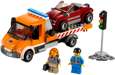 Lego, Set, Opened, City, Wrecked, Flatbed Truck, 60017