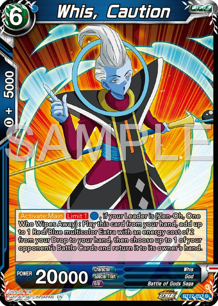 Whis, Caution (BT27-037) [History of Z]