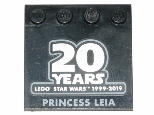 Lego, Minifigure, Star Wars, Princess Leia - White Dress, Simple Belt, Yellow Head and Hands, 20th Anniversary Torso, with 20 Years 4x4 Tile, SW1022-1
