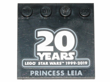 Lego, Minifigure, Star Wars, Princess Leia - White Dress, Simple Belt, Yellow Head and Hands, 20th Anniversary Torso, with 20 Years 4x4 Tile, SW1022-1