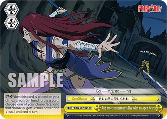 And more importantly, live with an open heart (FT/EN-S02-025 CR RE) [Fairy Tail Chronicle Set]