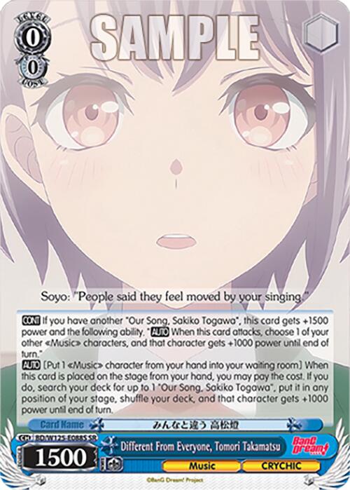 Different From Everyone, Tomori Takamatsu (BD/W125-E088S SR) [MyGO!!!!! x Ave Mujica]