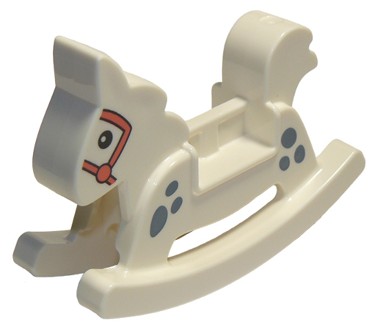 Lego, Duplo, Minifigure, Duplo Rocking Horse with Spots and Bridle Pattern, 65108pb02