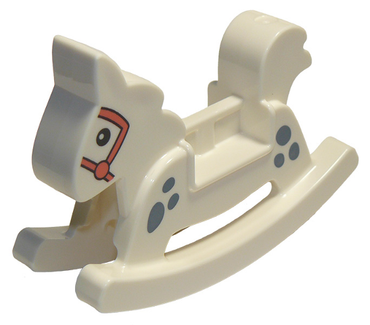 Lego, Duplo, Minifigure, Duplo Rocking Horse with Spots and Bridle Pattern, 65108pb02