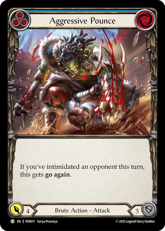 Aggressive Pounce (Blue) (Regular) [PEN011] (Compendium of Rathe)