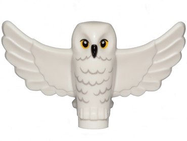 Lego, Minifigure, Harry Potter, Owl, Spread Wings with Black Beak, Yellow Eyes, Light Bluish Gray Rippled Chest Feathers Pattern (HP Hedwig), 67632pb01