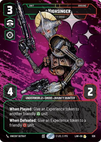 Highsinger - Deadly Droid (Prestige Foil) (826) (826) [A Lawless Time]