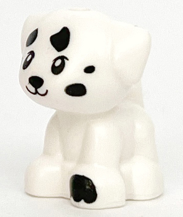 Lego, Minifigure, Animal, Dog, Mini Doll Style, Puppy, Standing, Small with Black Eyes, Nose, Mouth, Paw and Spots Pattern (Friends Elliot / Pebble / Disney Dalmatian), 69901PB02