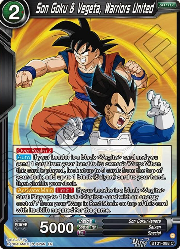 Son Goku & Vegeta, Warriors United (BT31-088) [Impact Beyond Dimensions]