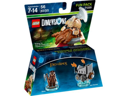 Lego, Set, Sealed, Dimensions, Fun Pack - The Lord of the Rings (Gimli and Axe Chariot), 71220