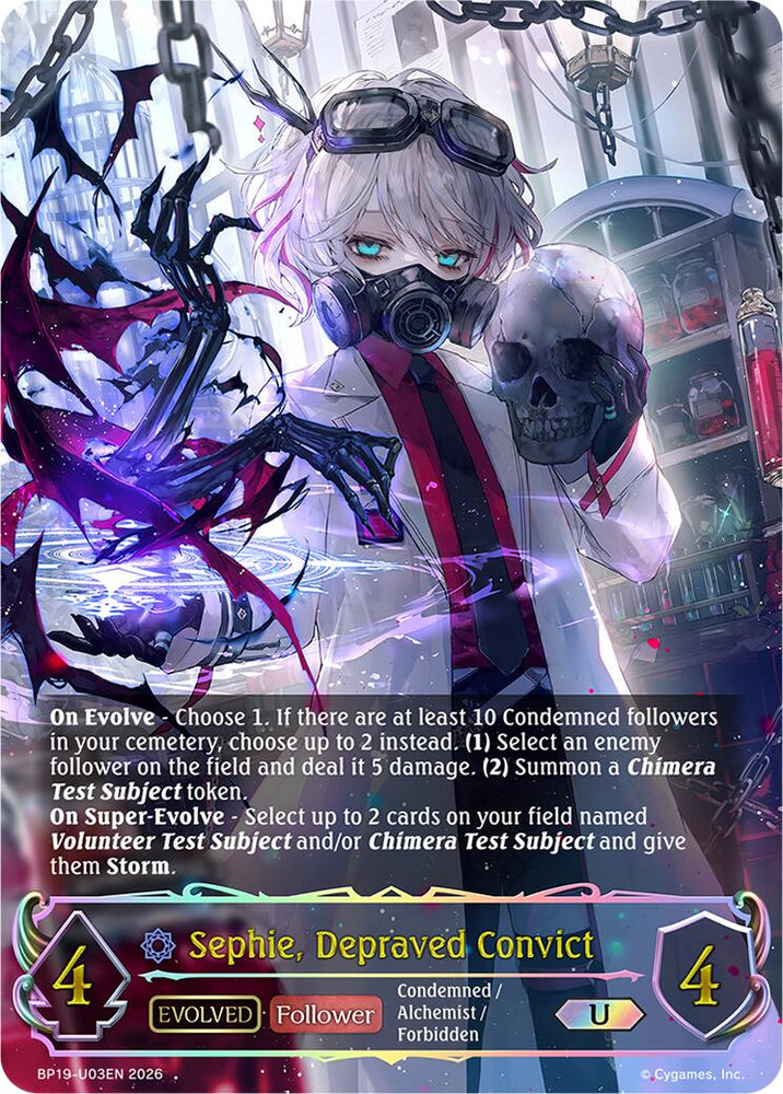 Sephie, Depraved Convict (Evolved) - U03EN (Foil) (BP19-U03EN) [Eightfold Retribution]