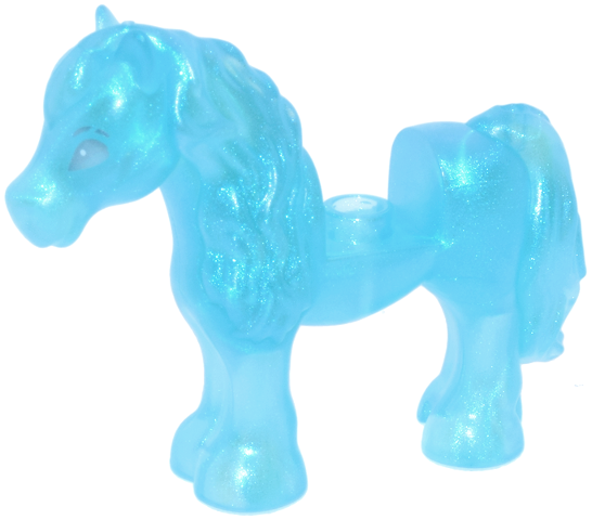 Lego, Minifigure, Animal, Horse, Mini Doll Style, Pony with 1 x 1 Cutout with Metallic Light Blue Eyes and Eyebrows Pattern (Disney The Nokk), 75498pb01