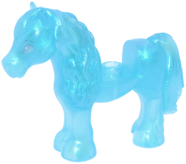 Lego, Minifigure, Animal, Horse, Mini Doll Style, Pony with 1 x 1 Cutout with Metallic Light Blue Eyes and Eyebrows Pattern (Disney The Nokk), 75498pb01