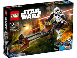 Lego, Set, Buildable Figures, Star Wars, Scout Trooper & Speeder Bike, 75532