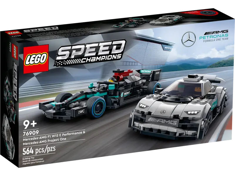 Lego, Set, Sealed, Speed Champions, Mercedes-AMG F1 W12 E Performance & Mercedes-AMG Project One, 76909