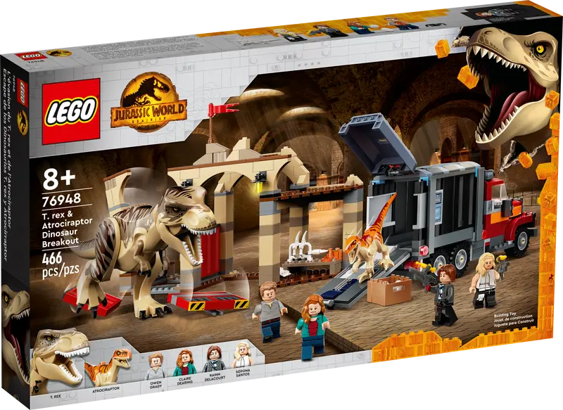 Lego, Set, Sealed, Jurassic World, T. Rex & Atrociraptor Dinosaur Breakout, 76948